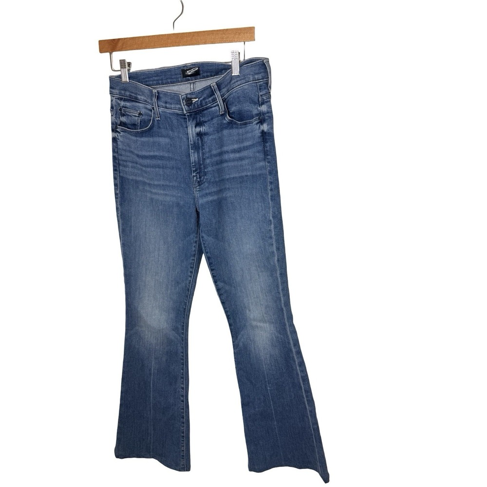 MOTHER The Weekender Fray Jeans 30 Flared High Rise Denim hemmed